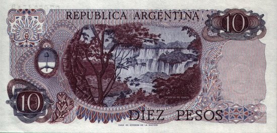 Argentina - 10 Pesos (1973 - 1976) - Pick 295