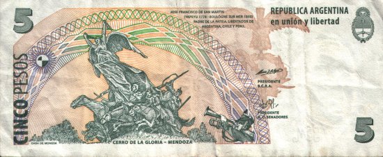 Argentina - 5 Pesos (1998) - Pick 347