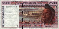 BCEAO - 2,500 Francs (1992) - Pick 112