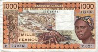 BCEAO - 1,000 Francs (1990) - Pick 707K