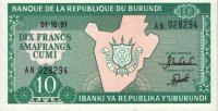 Burundi - 10 Francs (1981 - 1995) - Pick 33