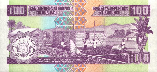 Burundi - 100 Francs (1993 - 1997) - Pick 37
