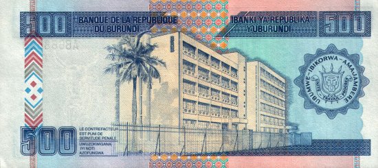 Burundi - 500 Francs (1997 - 1999) - Pick 38