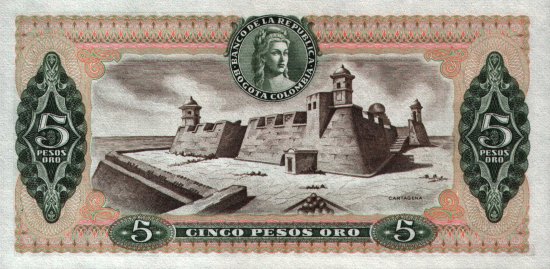 Colombia - 5 Pesos Oro (1961- 1981) - Pick 406
