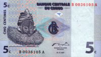 The Democratic Republic of the Congo - 5 Centimes (1997) - Pick 82