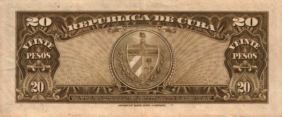 Cuba - 20 Pesos (1960) - Pick 80