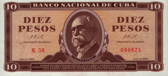 Cuba - 10 Pesos (1966) - Pick 101
