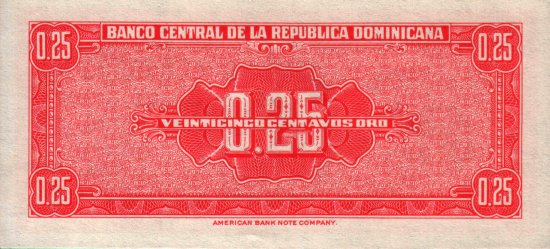 Dominican Republic - 25 Centavos Oro (1961) - Pick 87