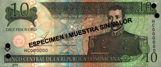Dominican Republic - 10 Pesos Oro (2003) - Specimen