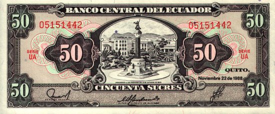 Ecuador  - 50 Sucres (1988) - Pick 122