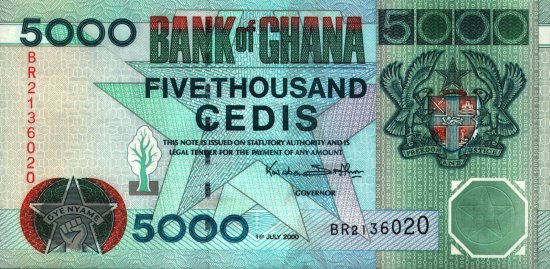Ghana - 5,000 Cedis (1997) - Pick 34