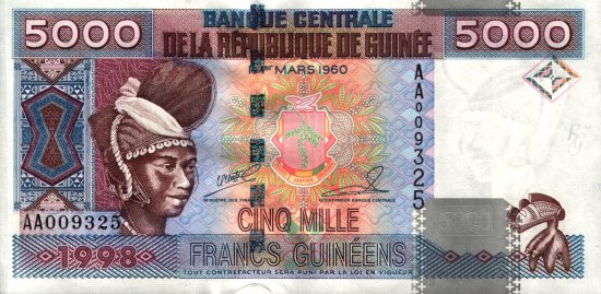 Guinea - 5,000 Francs (1998) - Pick 38