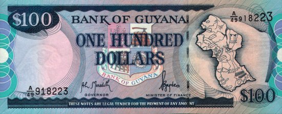 Guyana - 100 Dollars (1989) - Pick 28