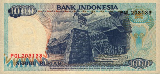 Indonesia - 1,000 Rupiah (1992) - Pick 129