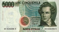 Italy - 5,000 Lire (1985) - Pick 111