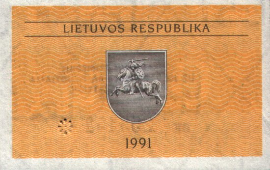 Lithuania - 0.5 Talonas (1991) - Pick 31