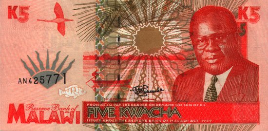 Malawi - 5 Kwacha (1995) - Pick 30
