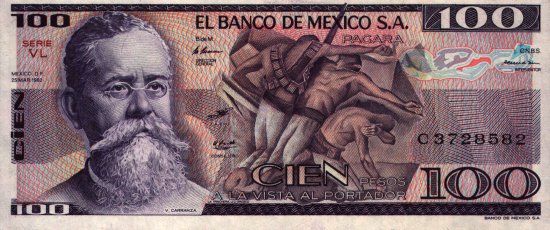 Mexico - 100 Pesos (1981 - 1982) - Pick 74