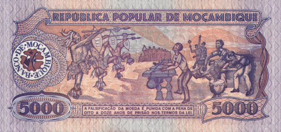 Mozambique - 5,000 Meticais (1989) - Pick 133