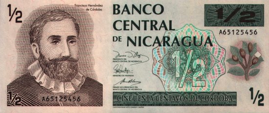 Nicaragua - 1/2 Crdoba (1991) - Pick 171