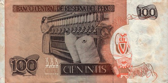 Peru - 100 Intis (1985 - 1986) - Pick 132