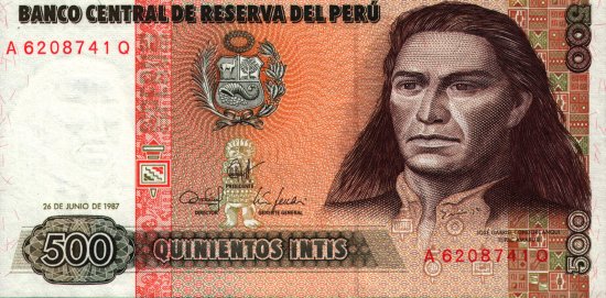 Peru - 500 Intis (1985 - 1987) - Pick 134