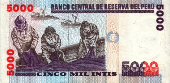 Peru - 5,000 Intis (1988) - Pick 137
