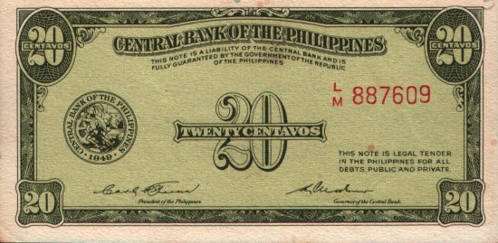 Philippines - 20 Centavos (1949) - Pick 130