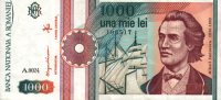Romania - 1,000 Lei (1991) - Pick 101A