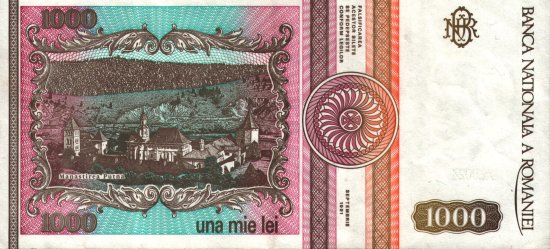 Romania - 1,000 Lei (1991) - Pick 101A