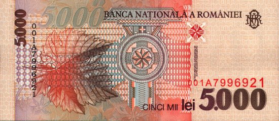 Romania - 5,000 Lei (1998) - Pick 107