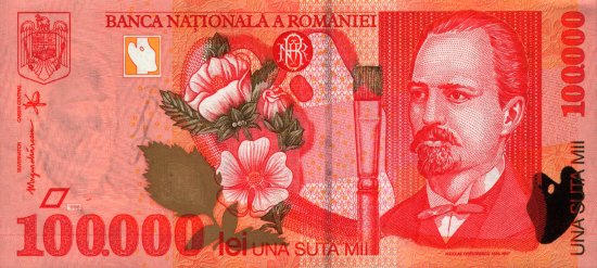 Romania - 100,000 Lei (1998) - Pick 110