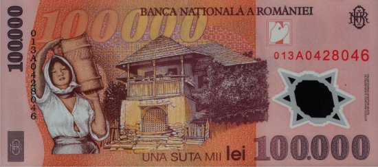 Romania - 100,000 Lei (2001) - Pick 115