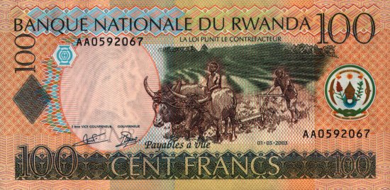 Rwanda - 100 Francs (1998) - Pick ..