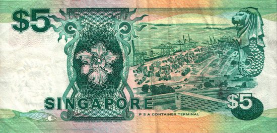 Singapore - 5 Dollars (1989) - Pick 19
