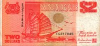 Singapore - 2 Dollars (1990) - Pick 27