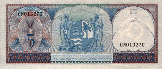 Suriname - 5 Gulden (1963) - Pick 30