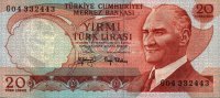 Turkey - 20 Lira (1970) - Pick 187