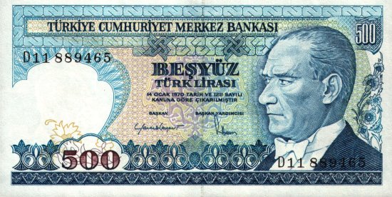 Turkey - 500 Lira (1984) - Pick 195