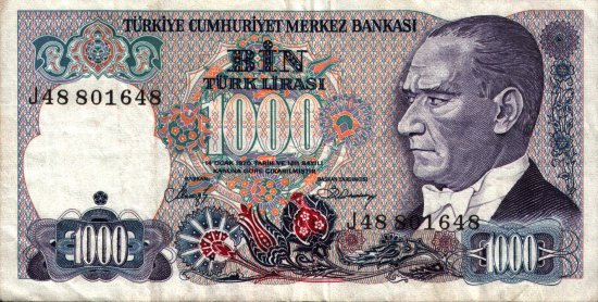 Turkey - 1,000 Lira (1986) - Pick 196