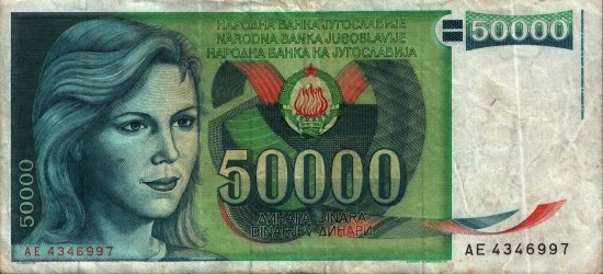 Yugoslavia - 50,000 Dinara (1988) - Pick 96