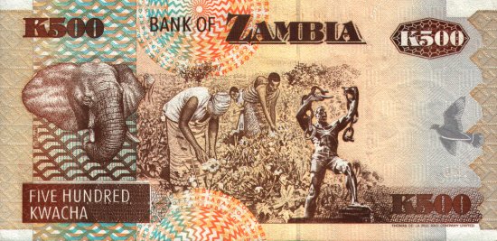 Zambia - 500 Kwacha (1992) - Pick 39